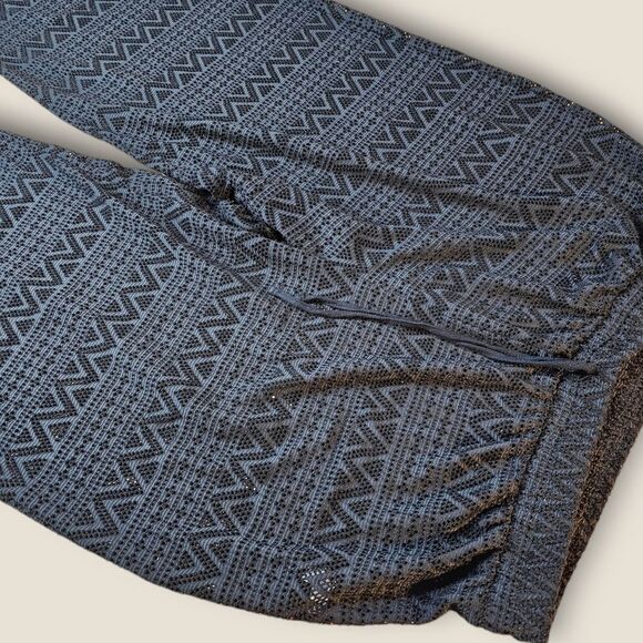 La Vie en Rose Black Sheer Lace Mesh Beach Swim Cover Pants XLarge - Picture 3 of 6